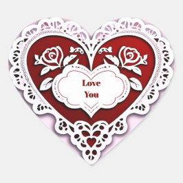 Delicate Kant Hart Kaart Hart Sticker