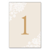 Delicate Kant Ivoor en Gouden Script Bruiloft Kaart (Achterkant)