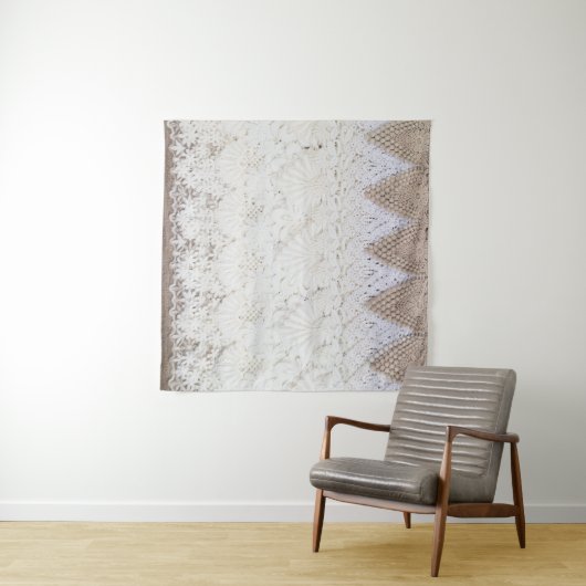 Delicate Kanten Stof Textuur Achtergrond Wandkleed (In Situ (horizontaal))