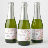 Delicate Kersenbloesem & Tulp Sparkling Wijnetiket (Flessen)
