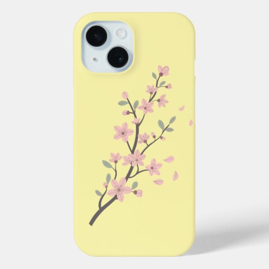 Delicate Kersenbloesemtak Illustratie Case-Mate iPhone Case (Achterkant)