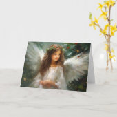 Delicate Kerst Engel Kerst Kaart (Gele Bloem)