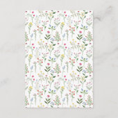 Delicate kleurrijke wildflower bruiloft details ka informatiekaartje (Achterkant)