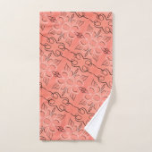 Delicate koraal bloemige handdoek set (Handdoek)