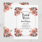 Delicate Koraal Perzik Rozen Bruidsmeisjesfeest Kaart (Voorkant / Achterkant)