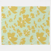 Delicate kosmos bloemen goudbeige groene warme dor fleece deken (Voorkant (Horizontaal))