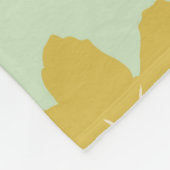 Delicate kosmos bloemen goudbeige groene warme dor fleece deken (Hoek)