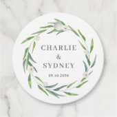 Delicate krans bruiloft Vrijgezellenfeest Labels (Voorkant)