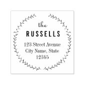 Delicate krans gepersonaliseerde rubberen stempel (Design)