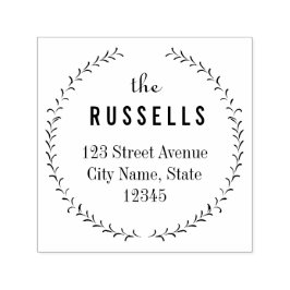 Delicate krans gepersonaliseerde rubberen stempel