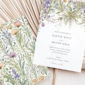 Delicate kruiden tuin bruiloft kaart