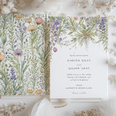 Delicate kruiden tuin bruiloft kaart