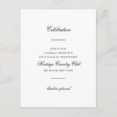 Delicate Lace Black en Gold Script Receptie Informatiekaartje (Voorkant)