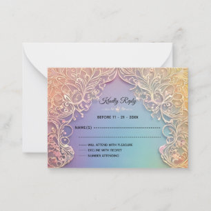 Delicate Lace bruiloft RSVP Notitiekaartje