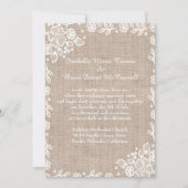 Delicate Lace Burlap Rustieke Country Wedding Kaart (Voorkant)