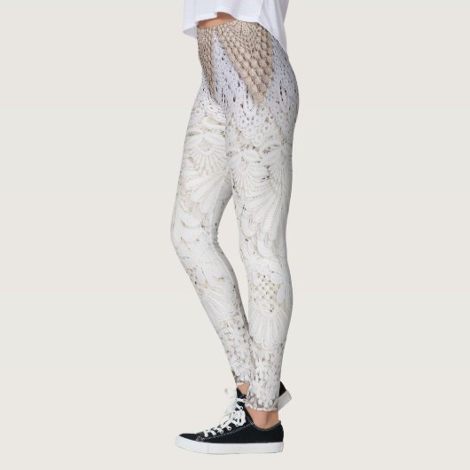 Delicate Lace doek textuur achtergrond Leggings (Links)
