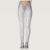 Delicate Lace doek textuur achtergrond Leggings (Voorkant)