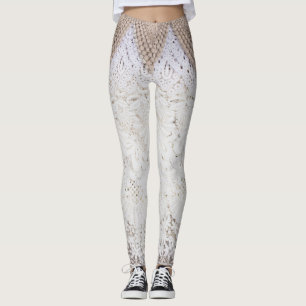Delicate Lace doek textuur achtergrond Leggings