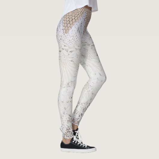 Delicate Lace doek textuur achtergrond Leggings (Rechts)