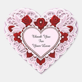 Delicate Lace Heart Card Hart Sticker