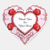 Delicate Lace Heart Card Hart Sticker (Voorkant)