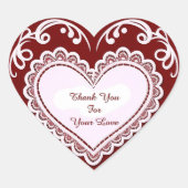 Delicate Lace Heart Card Hart Sticker (Voorkant)