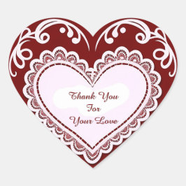 Delicate Lace Heart Card Hart Sticker