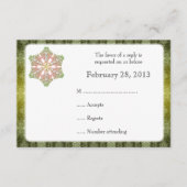 Delicate Lace Snowflake Winter Wedding Reply Kaart (Voorkant)