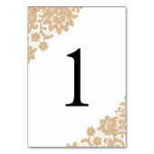 Delicate Lace Zwart en Gouden Script Bruiloft Kaart (Voorkant)