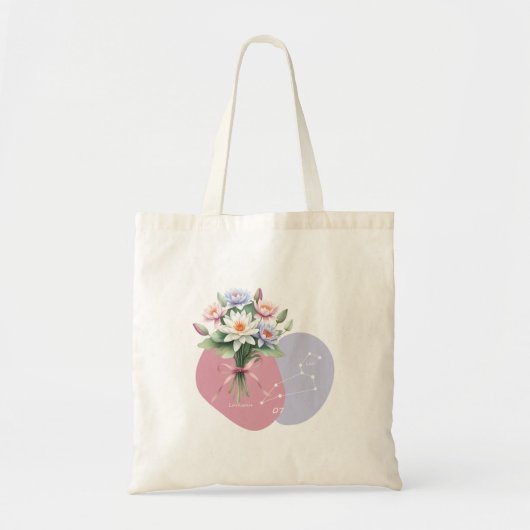 Delicate Larkspur Leo Constellation Romantisch Tote Bag (Voorkant)
