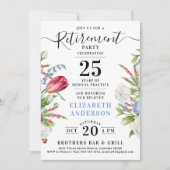 Delicate Lavendel Blauw Bloemen Pensioen Partij Kaart (Voorkant)