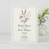 Delicate Lavendel Bloemige Bruiloftsdouche Kaart (Staand voorkant)