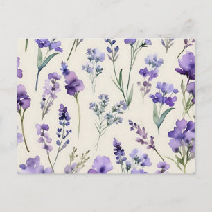 Delicate Lavendel Dream Waterverf Bloemen Briefkaart