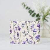 Delicate Lavendel Dream Waterverf Bloemen Briefkaart (Staand voorkant)