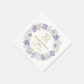 Delicate Lavendel Floral Garland 50e bruiloft Servet (Hoek)