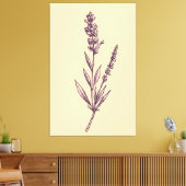 Delicate Lavendel Sprig op Cream Achtergrond Canvas Afdruk (Insitu (Woonkamer))