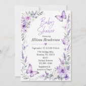 Delicate Lavendel Vlinder Baby Shower Kaart (Voorkant)