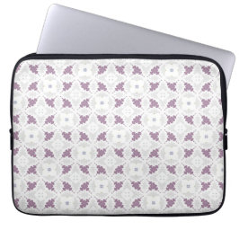 Delicate Lavender Floral Diamond Lattice Laptop Sleeve