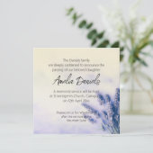 Delicate Lavender Funeral Announcement Kaart (Staand voorkant)