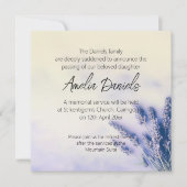 Delicate Lavender Funeral Announcement Kaart (Voorkant)