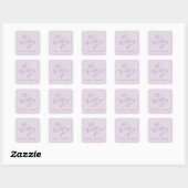 Delicate Lavender Wedding Envelope-zegels Vierkante Sticker (Vel)