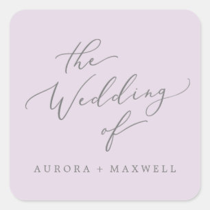 Delicate Lavender Wedding Envelope-zegels Vierkante Sticker