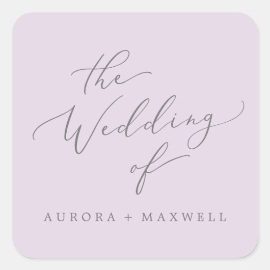 Delicate Lavender Wedding Envelope-zegels Vierkante Sticker (Voorkant)