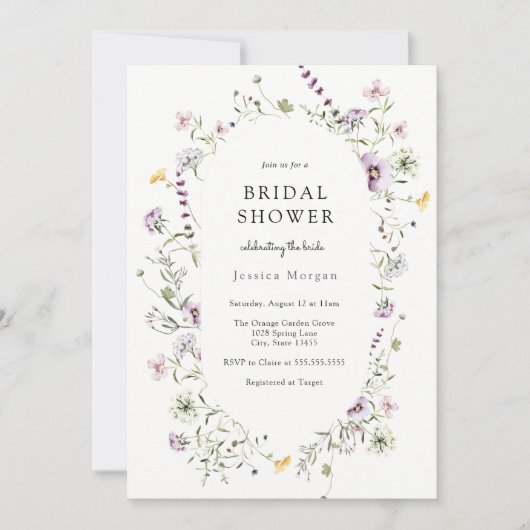 Delicate Lavender Yellow Wilde Vrijgezellenfeest Kaart (Voorkant)