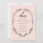 Delicate leafy lijst vrijgezellenfeest kaart (Voorkant)