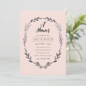 Delicate leafy lijst vrijgezellenfeest kaart (Staand voorkant)