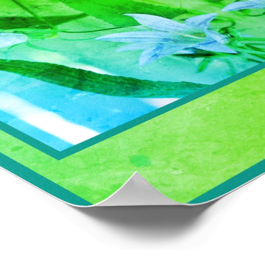 Delicate Lelie Bloemen Verdrietig Abstract Poster (Hoek)