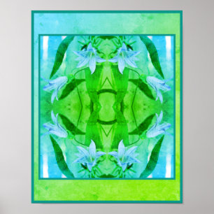 Delicate Lelie Bloemen Verdrietig Abstract Poster