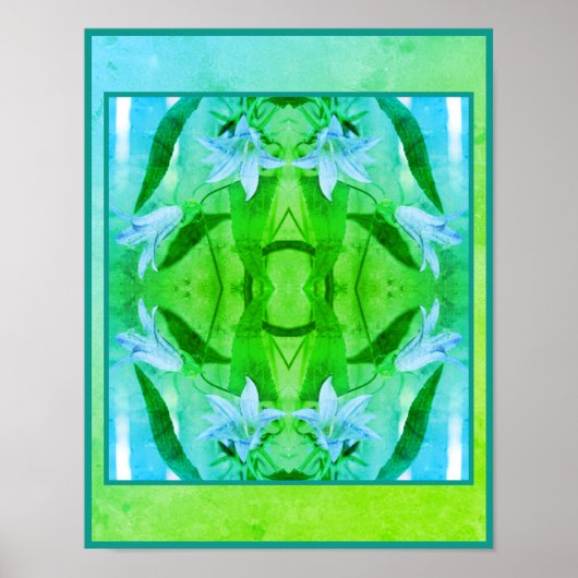 Delicate Lelie Bloemen Verdrietig Abstract Poster (Voorkant)