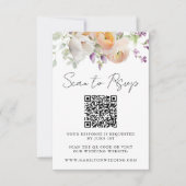 Delicate Lente Bloem Bruiloft QR Code RSVP Kaartje (Voorkant)